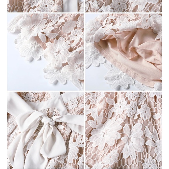 Ivory Lace Floral Romper Playsuit - Picture 7 of 7